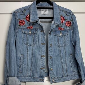 Floral Embroidered Denim Jacket